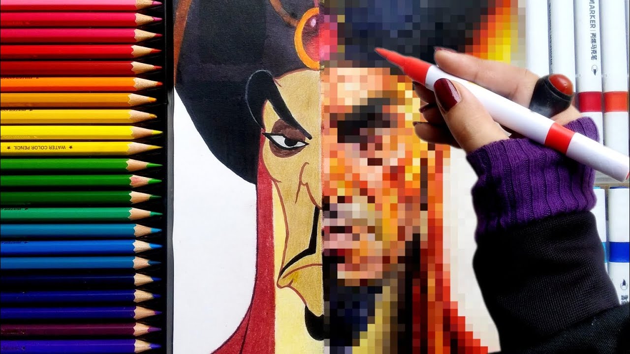 I drew JAFAR in ✨REALISM✨ like you've never seen him before 😳 | Full process | FUN N SKILL @Disney