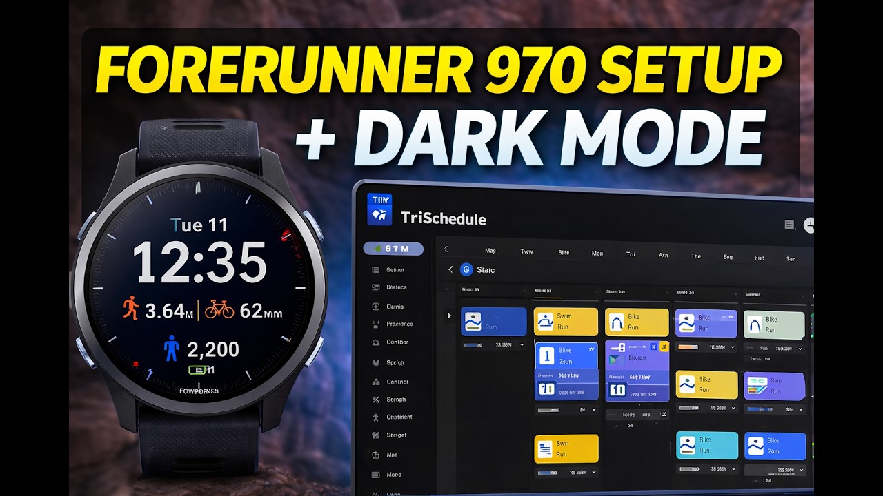 Первая настройка Garmin Forerunner 970 ⌚⚡ + Представление нового темного режима TriSchedule! 🌙📊