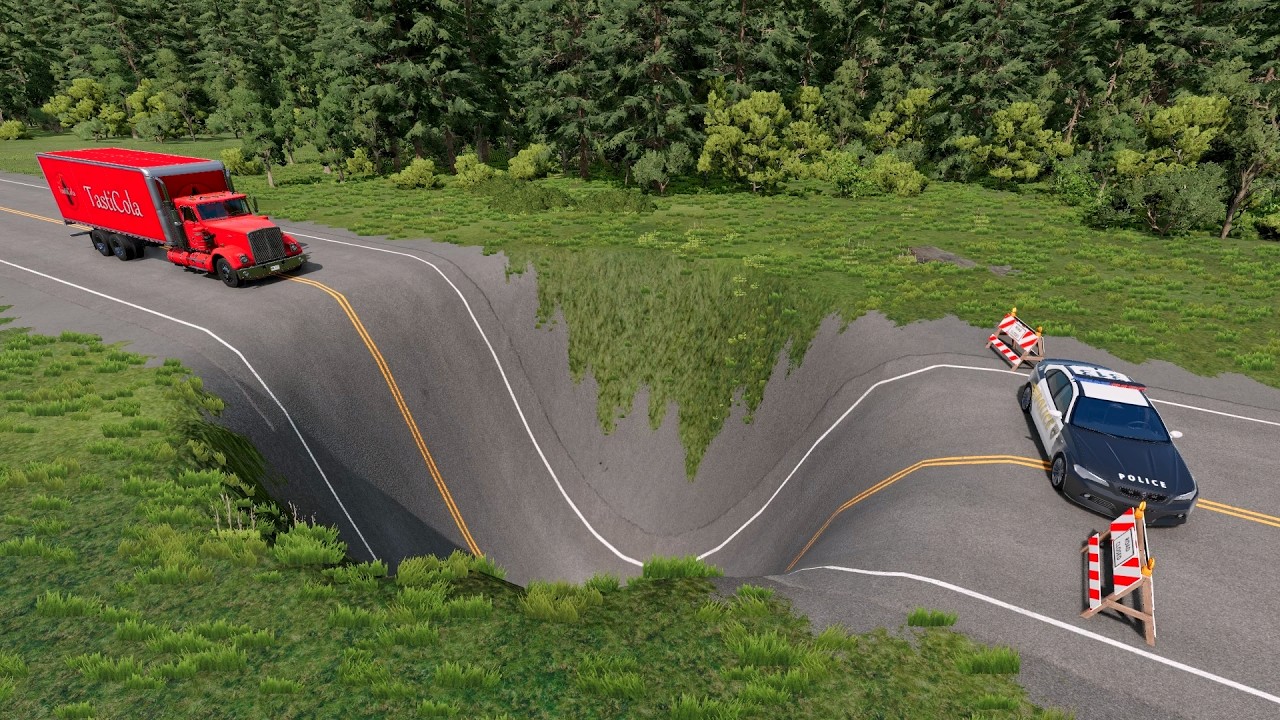Mobil vs Giant Pit #01 - BeamNG Drive