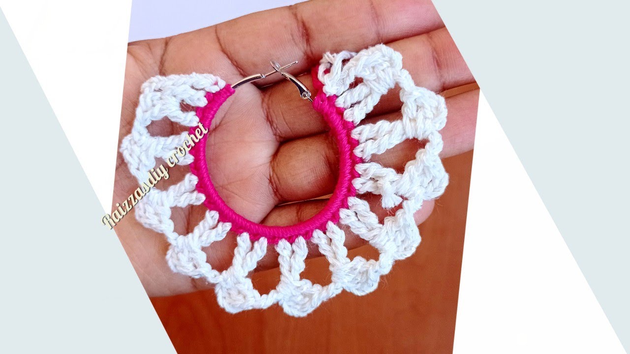 How to make an amazing crochet hoop earrings beginners friendly tutorial step by step