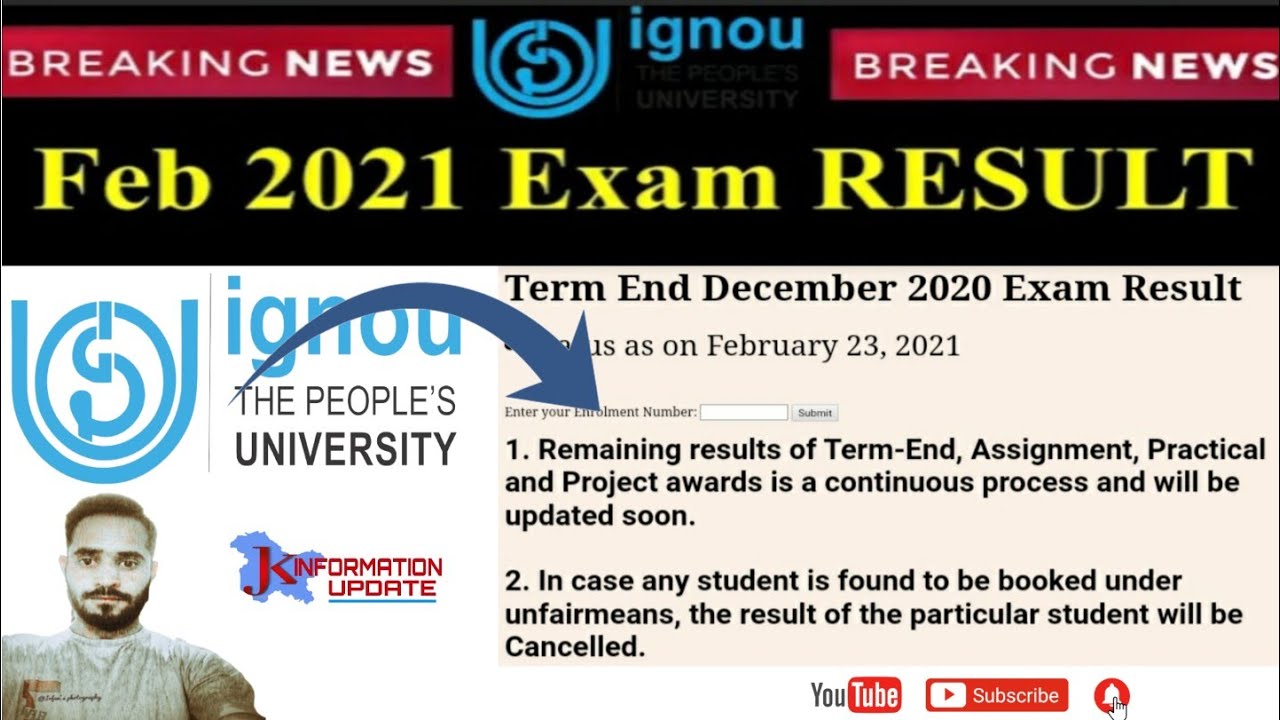 IGNOU Feb.2021 #EXAM Result out .