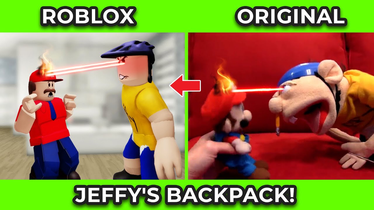 SML Movie vs SML ROBLOX: Jeffy's Backpack + The Restraining Order ! Side by Side