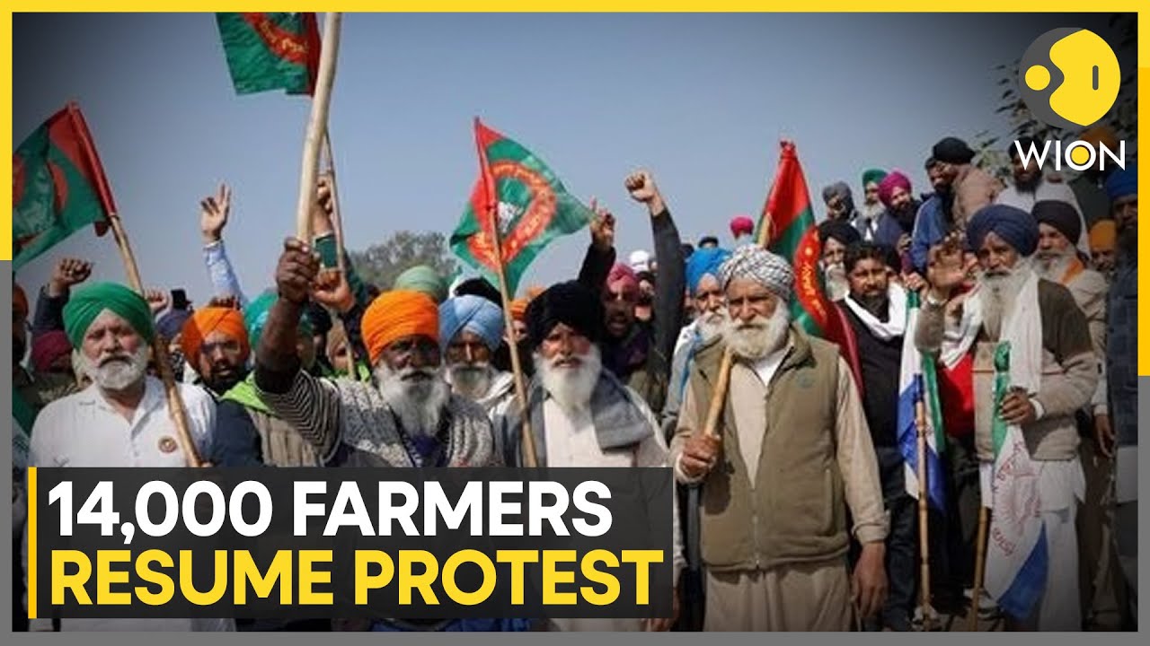 Farmers' Protest: Around 14,000 farmers resume march from Punjab-Haryana Shambhu border