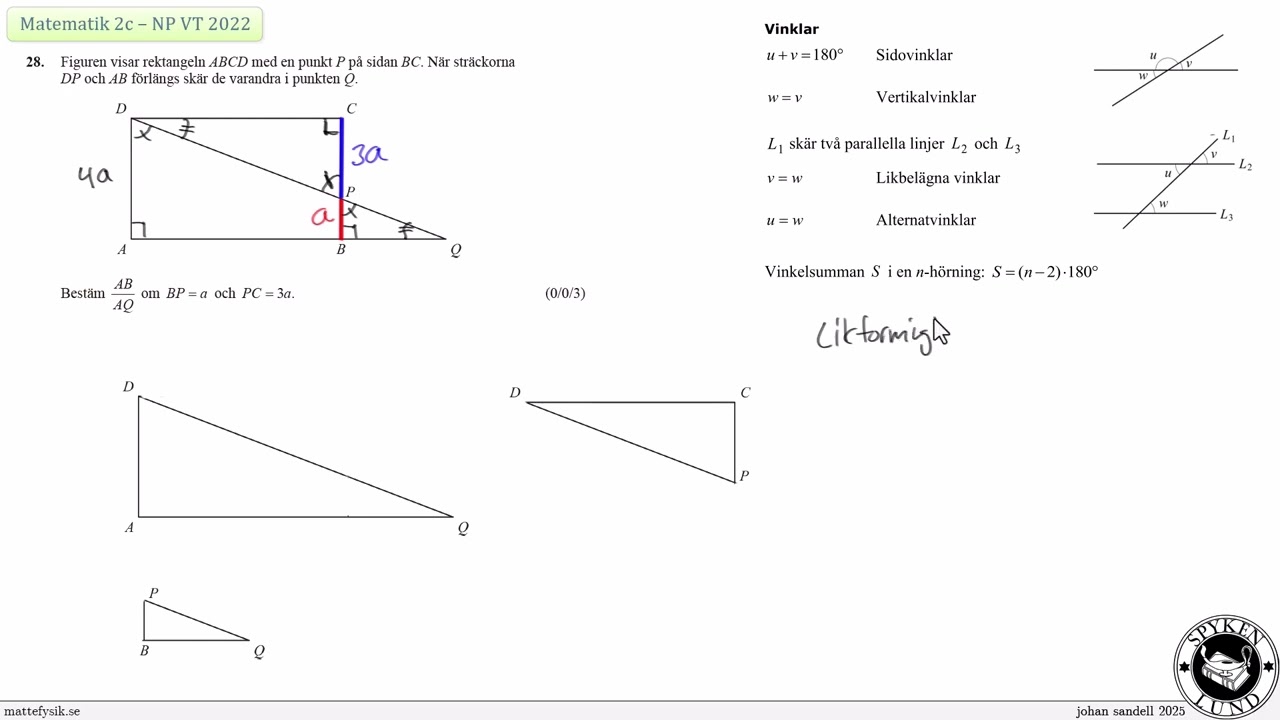 Matematik 2c - NP VT2022 - Uppgift 28