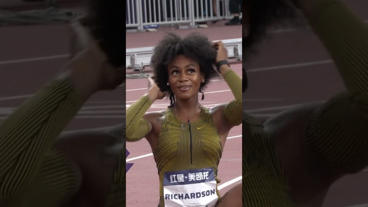 Sha&rsquo;Carri Richardson is always looking good for the cameras 🔥#XiamenDL 🇨🇳 #DiamondLeague 💎