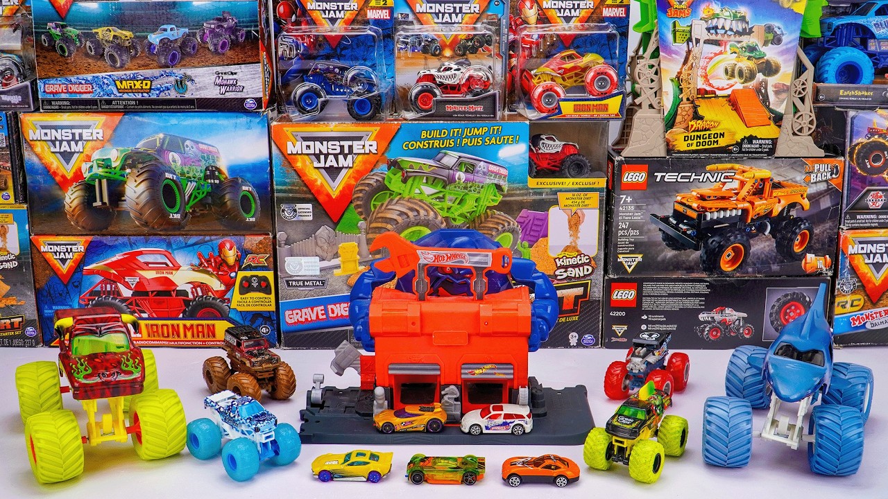Monster Jam Collection Unboxing Review | Monster Jam Trucks Takes El Toro Downhill Ride