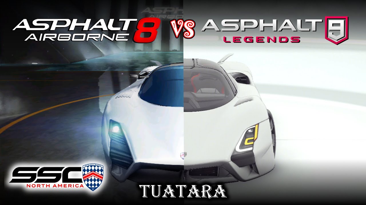 SSC Tuatara: Asphalt 8 vs Asphalt 9
