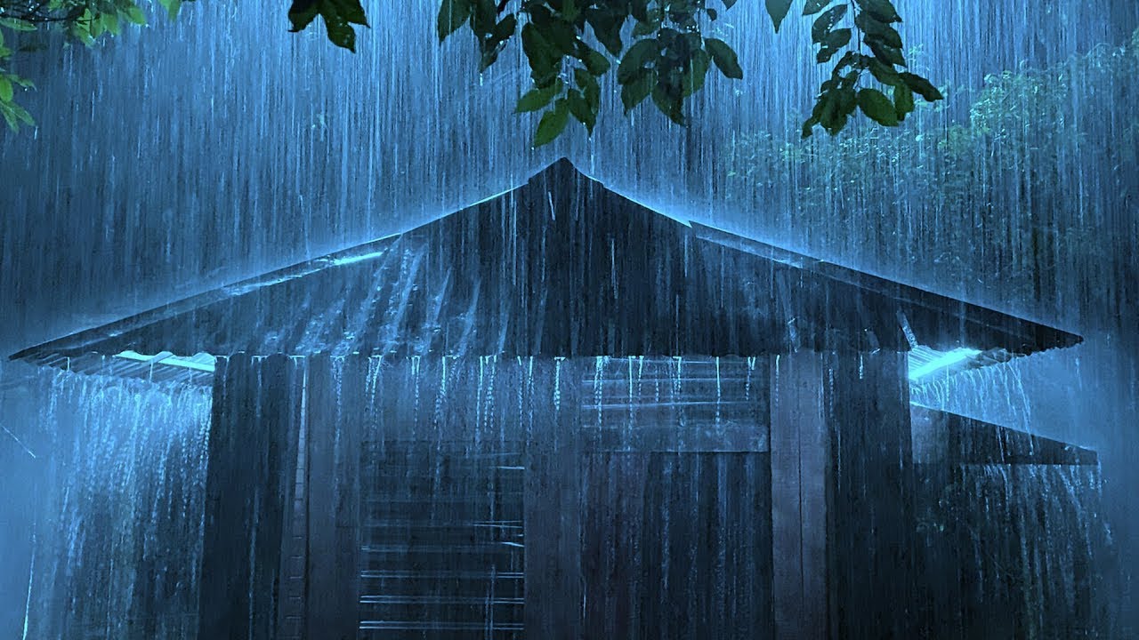 🔴 Rain on a Tin Roof for Sleeping 24/7, Deep Sleep with Heavy Rain & Thunder on Metal Roof at Night