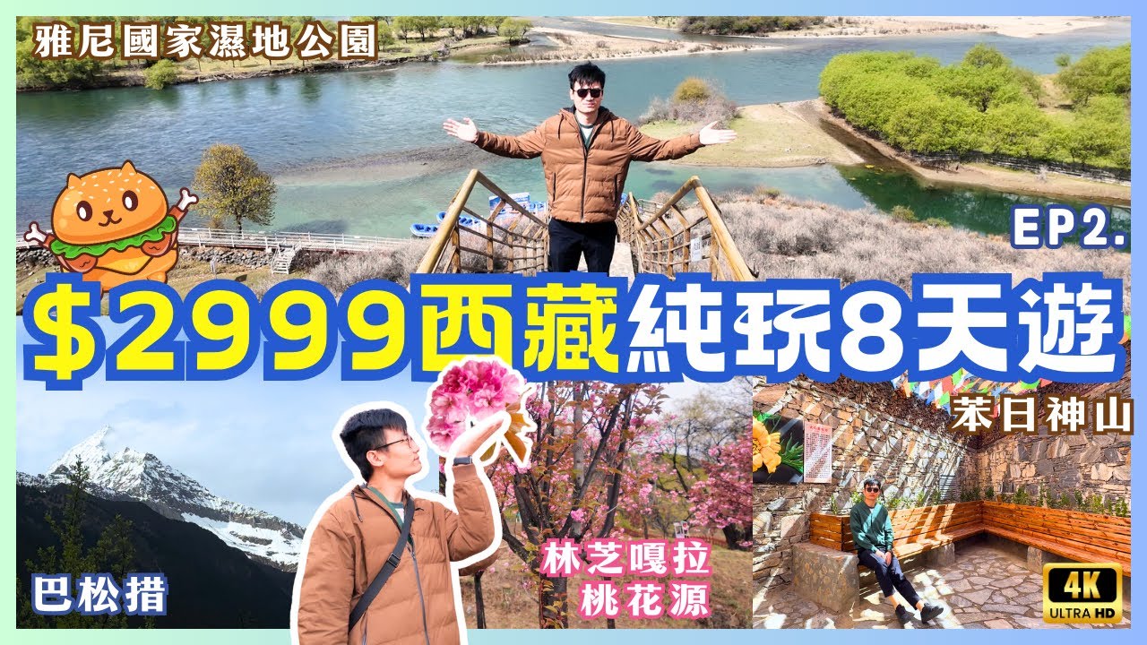 香港機場往返｜西藏純玩8天遊🌟$2999自費實測｜參觀巴松措湖心島！林芝嘎拉桃花村賞桃花｜遊覽苯日神山｜西藏第一座玻璃橋｜缺氧但不缺信仰｜臥底旅行團｜八達旅遊長線旅遊團｜EP2