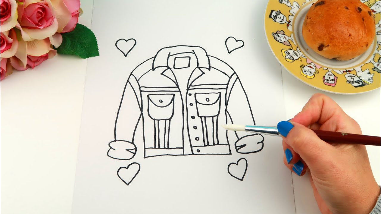 How to draw a tumblr denim jacket, Relaxing and Satisfying Painting Video, Acrylic paint video #9