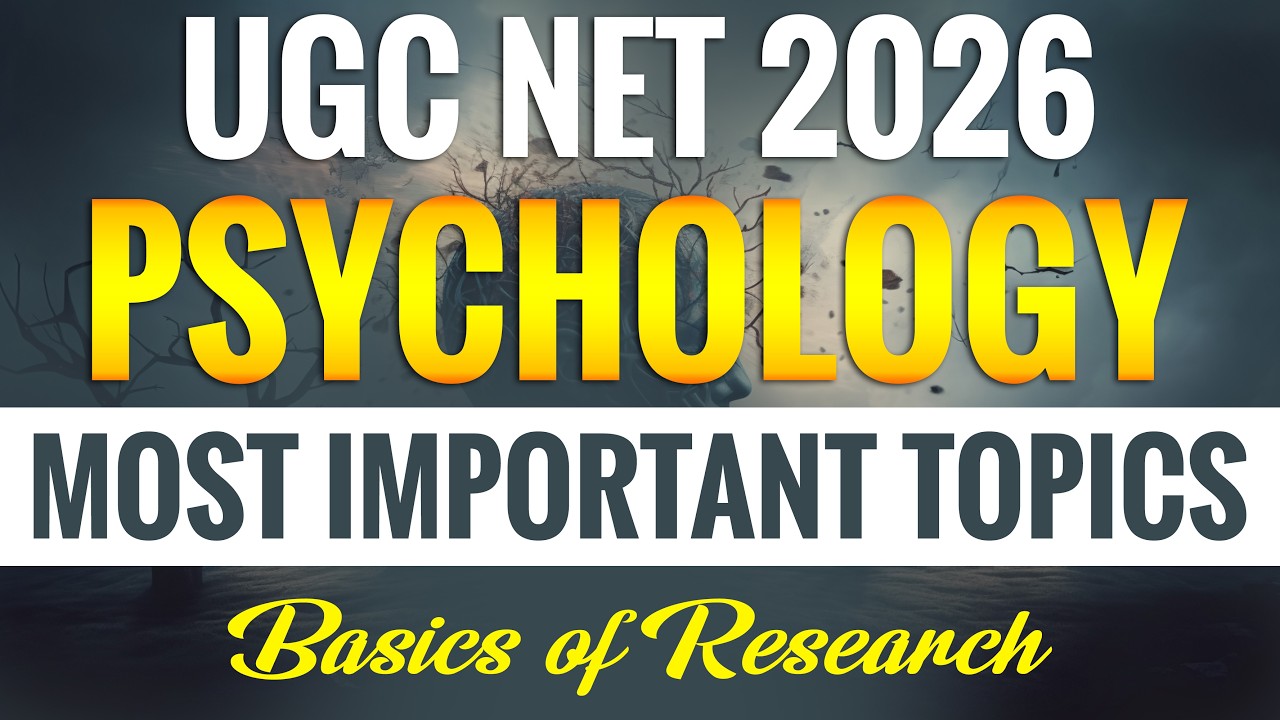 UGC NET Psychology 2026 | Most Important Topics Basics of Research | UGC NET Psychology Coaching