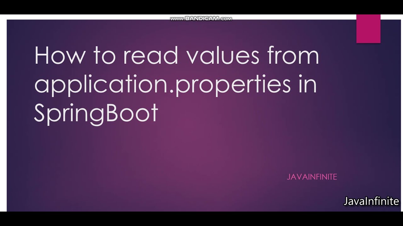 How to read values from application.properties in SpringBoot