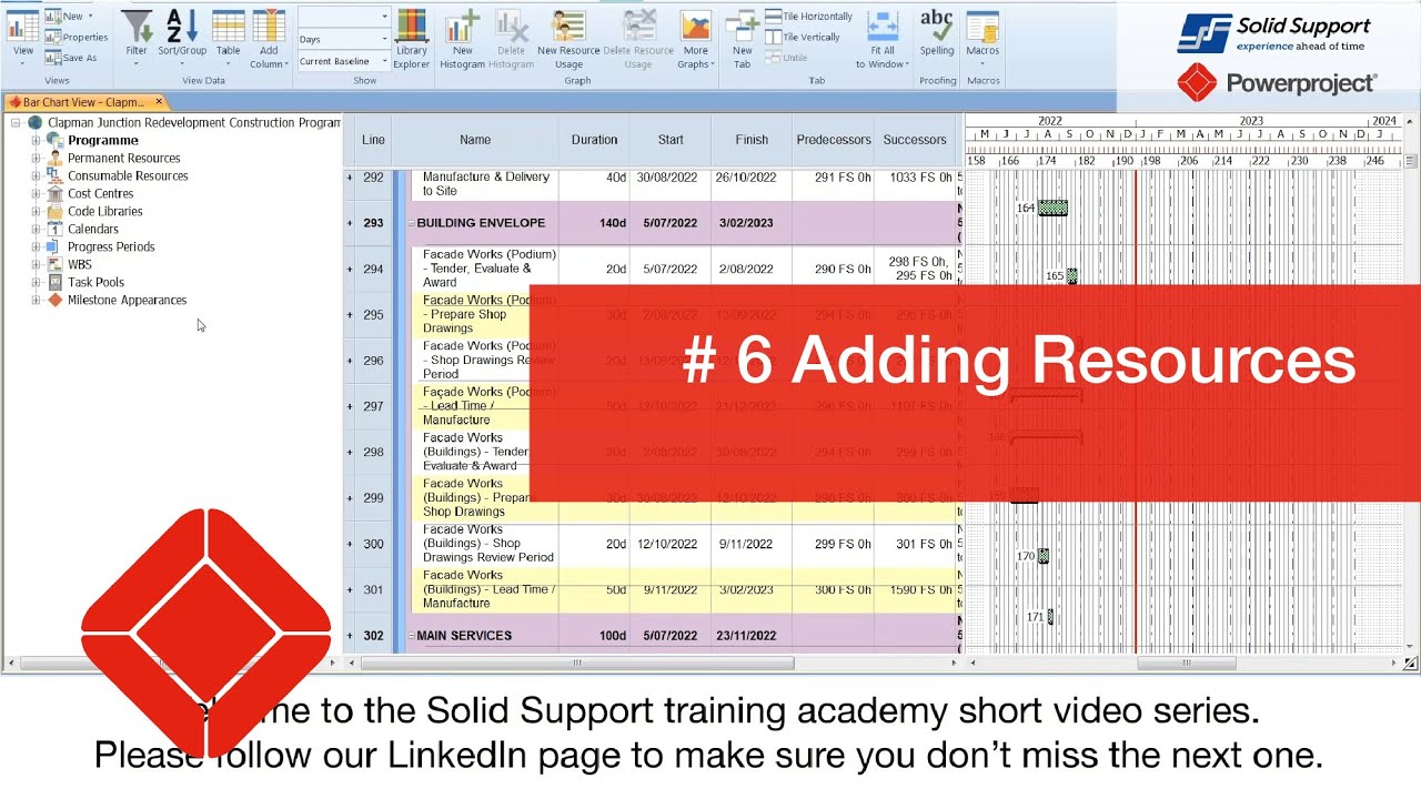 Adding resources to your programme - Powerproject quick tip # 6