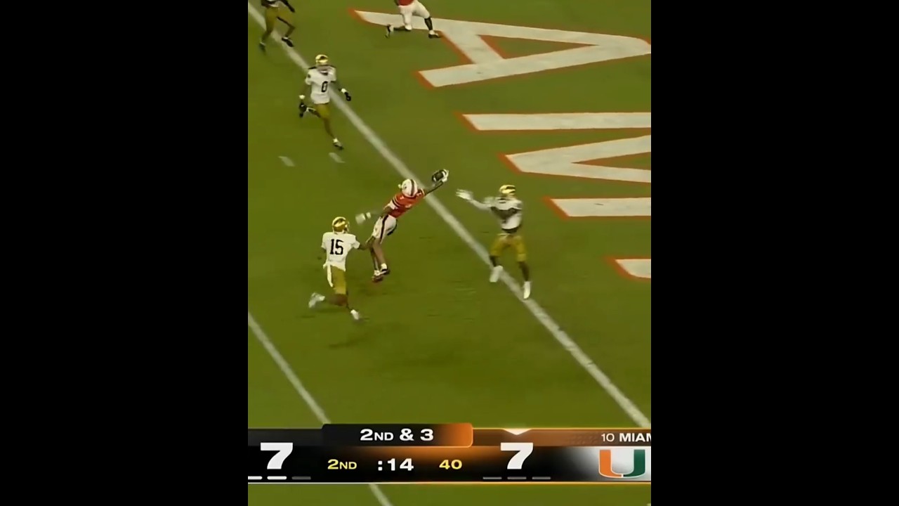 Top Plays of 2025 Season (CFB): CJ Daniels vs Notre Dame (pt 2) #cfb #miami #topplays