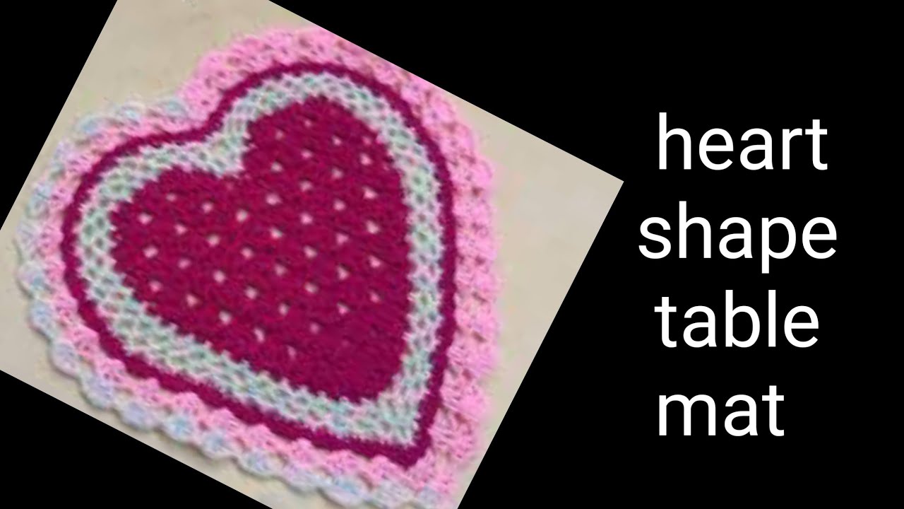 Heart shape Crochet placemat p1/crochet heart shape table mat design/crochet table runner