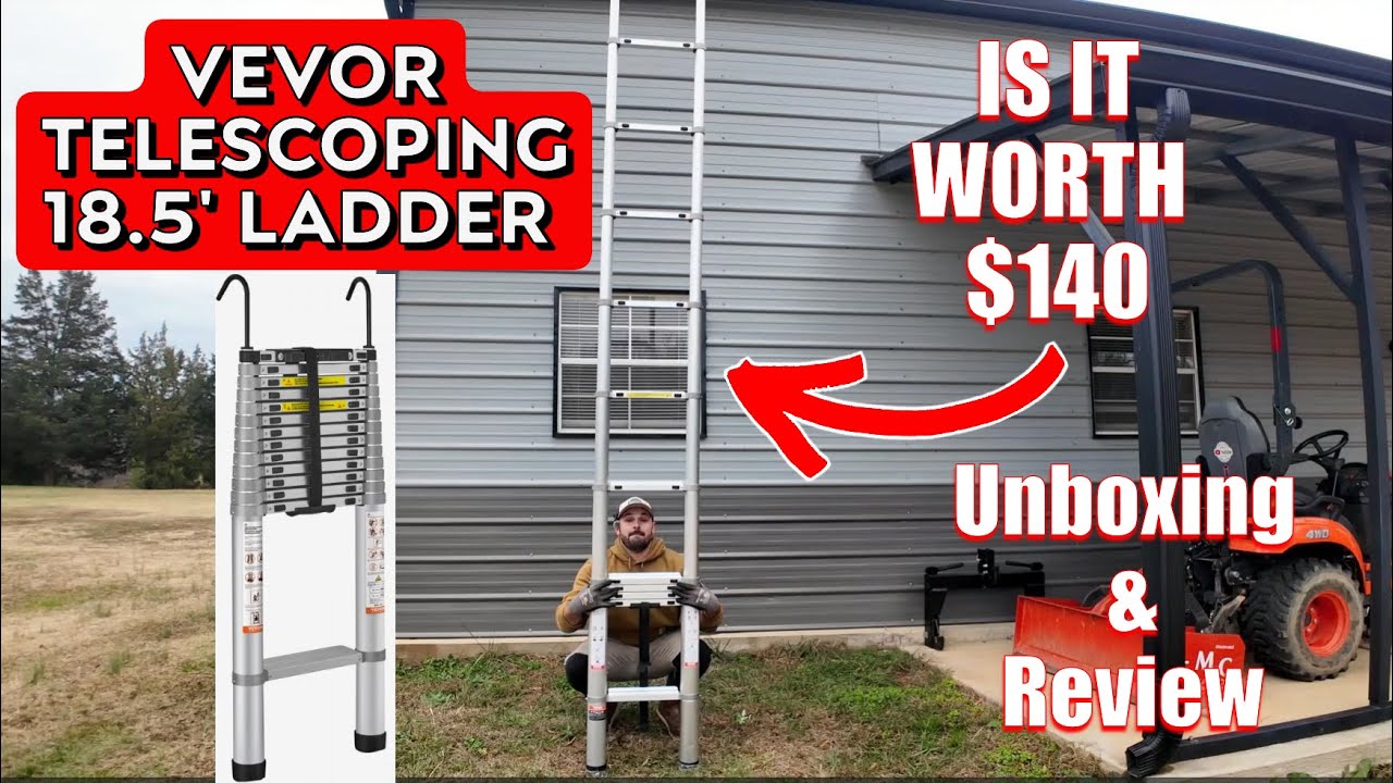 Обзор телескопической лестницы VEVOR 18,5 FT. Действительно ли она БЕЗОПАСНА?