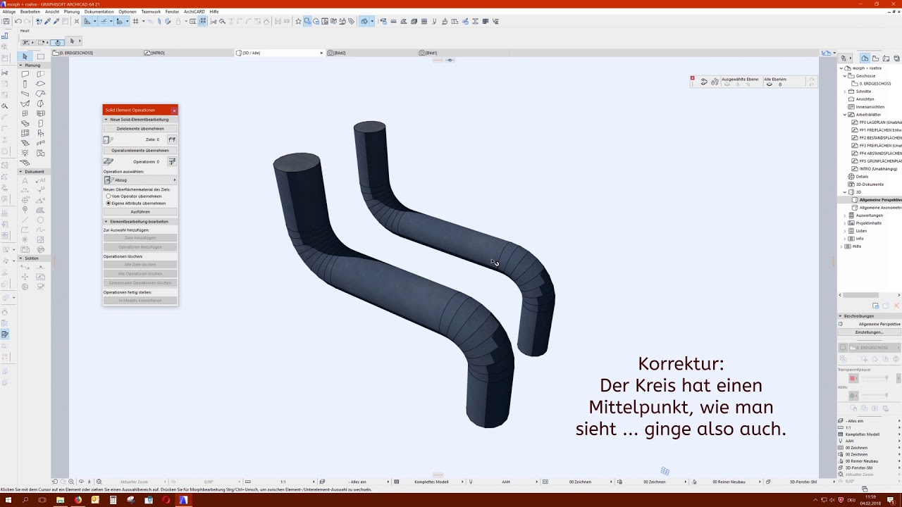 ARCHICAD Morph Extrusion Röhre