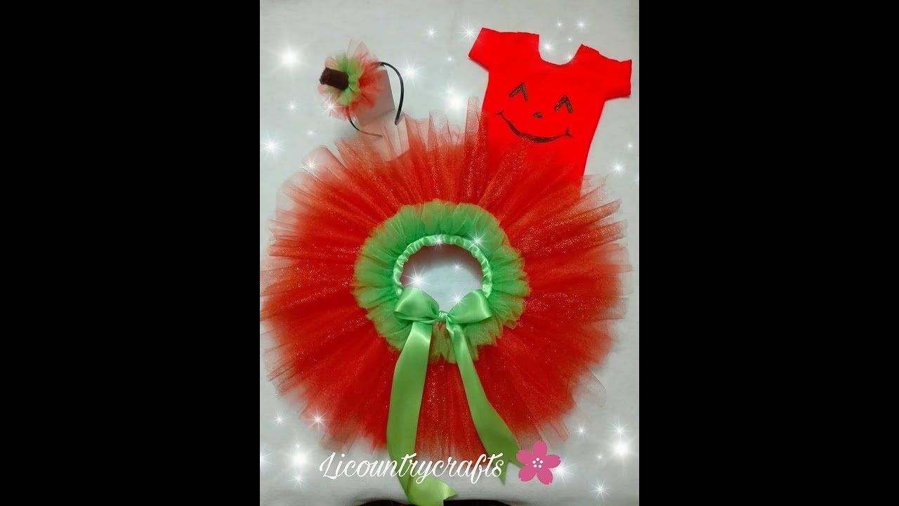 tutu disfras de calabaza para hallowen  super facil