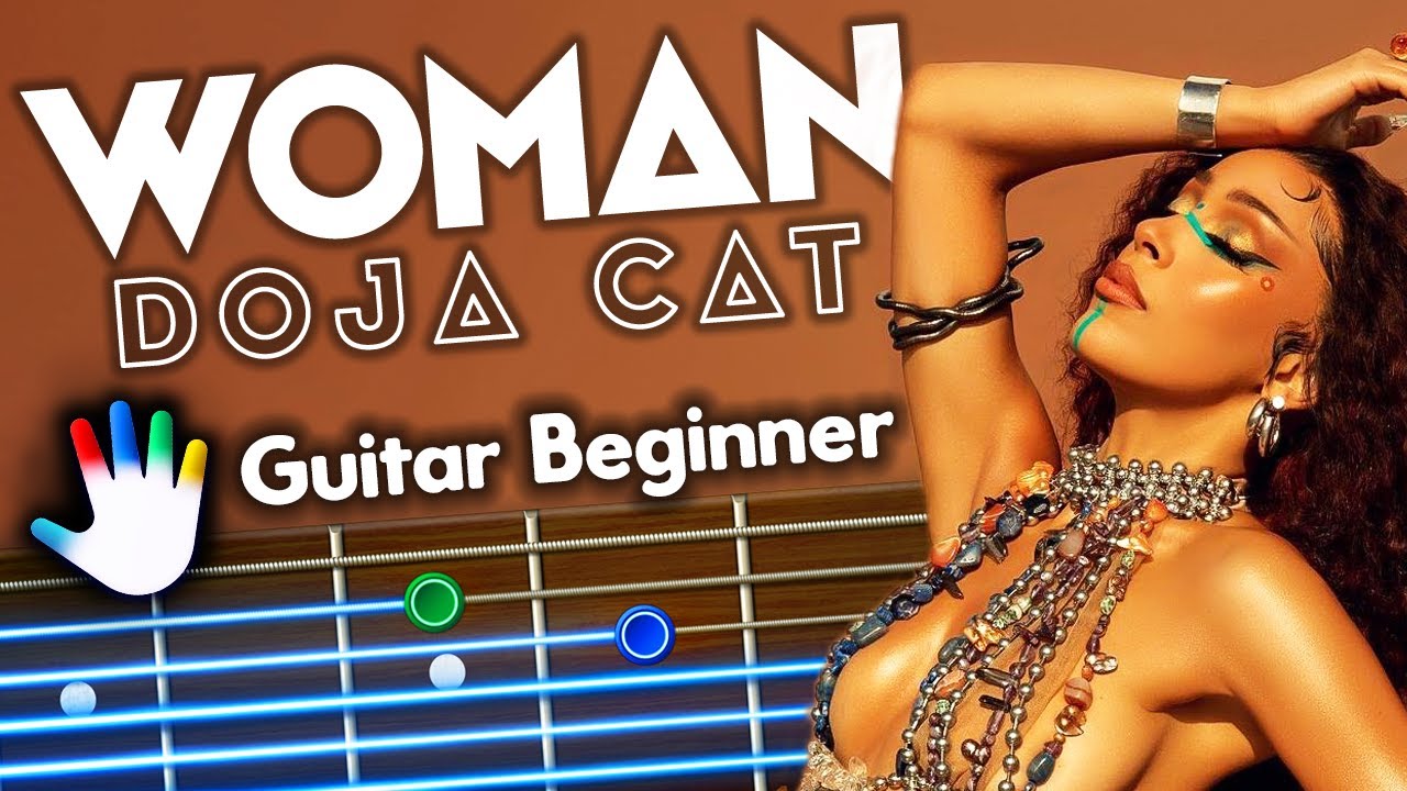 Woman Guitar Lessons for Beginners Doja Cat Tutorial | Easy Chords + Lyrics + Backing Track