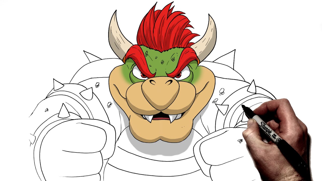 How To Draw Bowser | Step By Step | Super Mario Bros