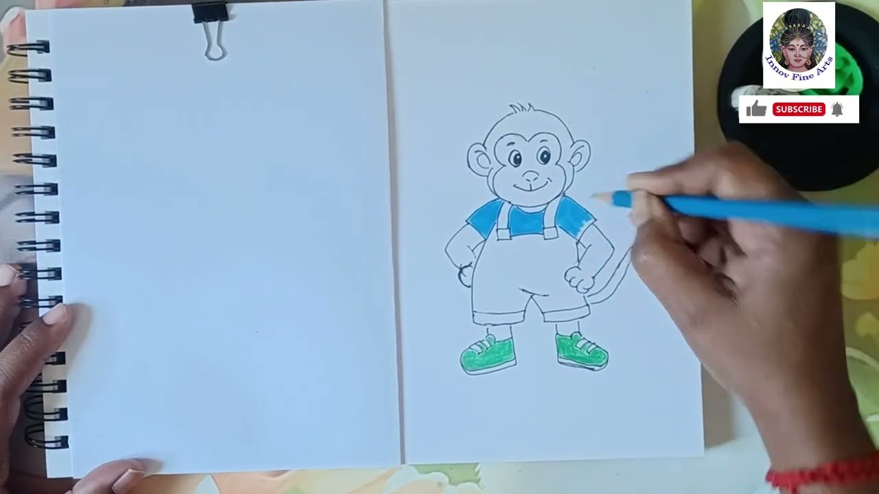 How to Draw a Cute Monkey 🐒 | Simple & Easy Kids Drawing Tutorial
