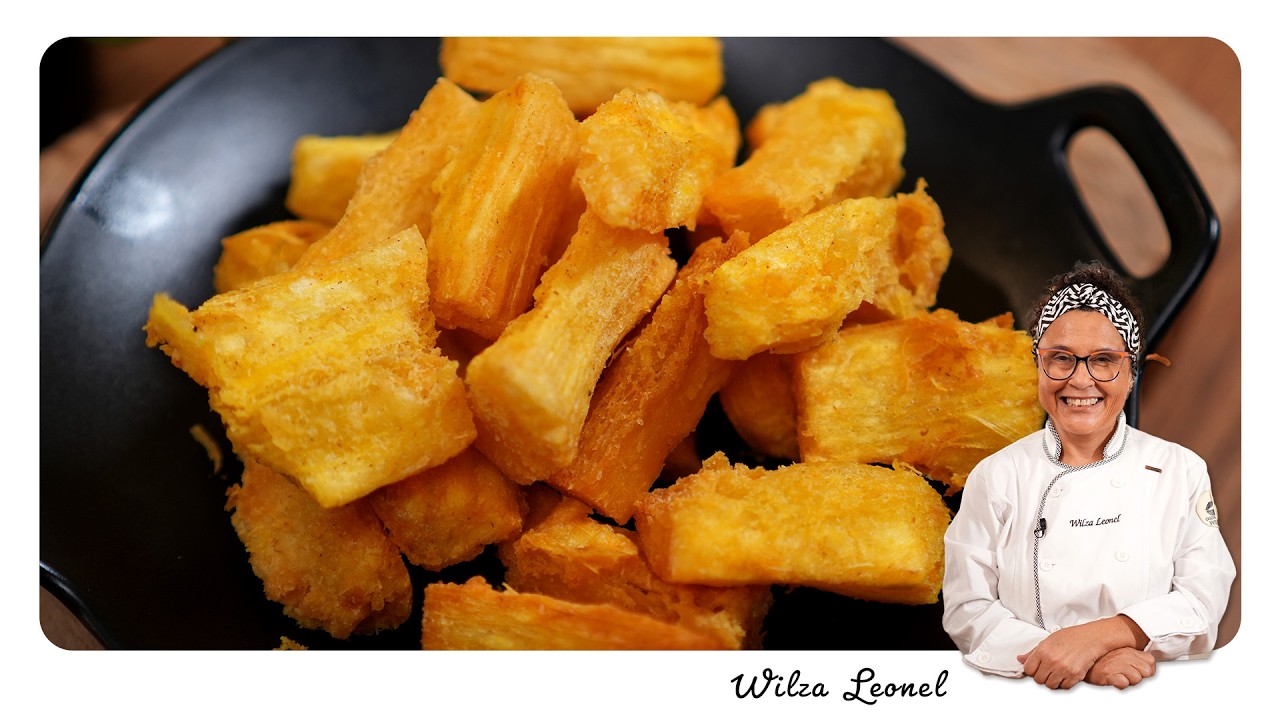 COMO FAZER MANDIOCA FRITA CROCANTE EM CASA, SEGREDO DE COZINHA! - Wilza Leonel