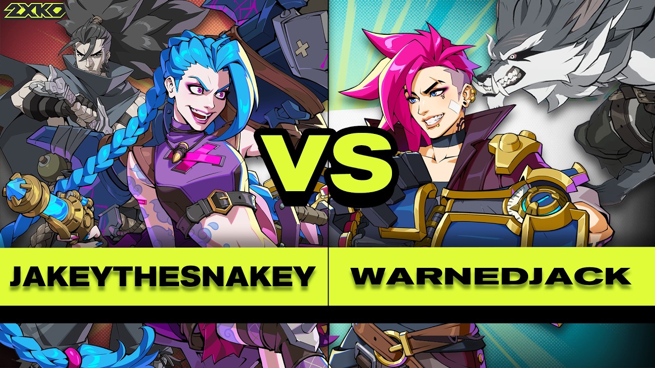 2XKO – JakeyTheSnakey vs WarnedJacka – Jinx/Yasuo vs Vi/Warwick – High Level Gameplay