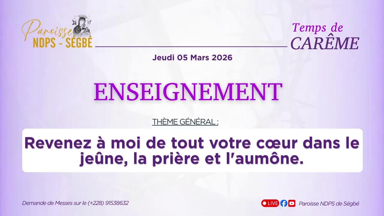 ENSEIGNEMENT DU JEUDI 04 MARS 2026