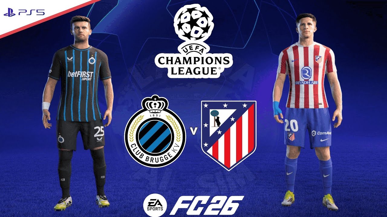 Brugge v Atletico Madrid | UEFA Champions League 25/26 - Playoffs | Match Simulation | FC26 PS5™[4K]