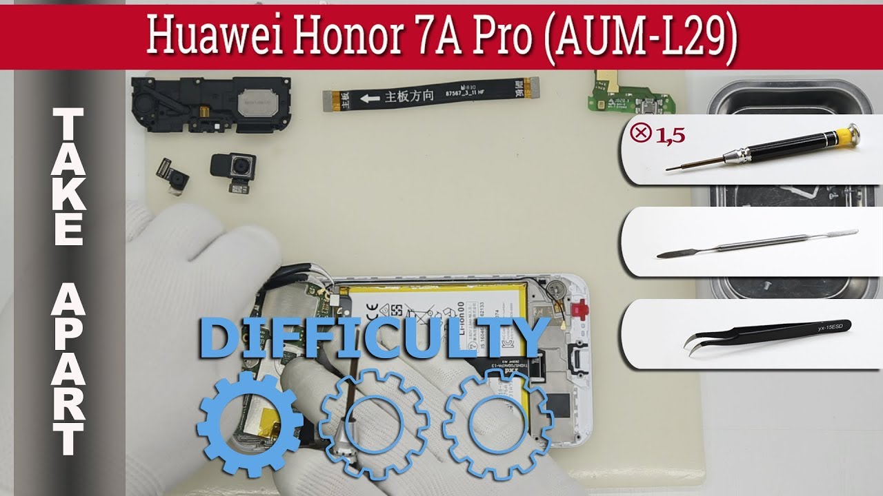 Как разобрать 📱 Huawei Honor 7A Pro (AUM-L29) Разборка и ремонт