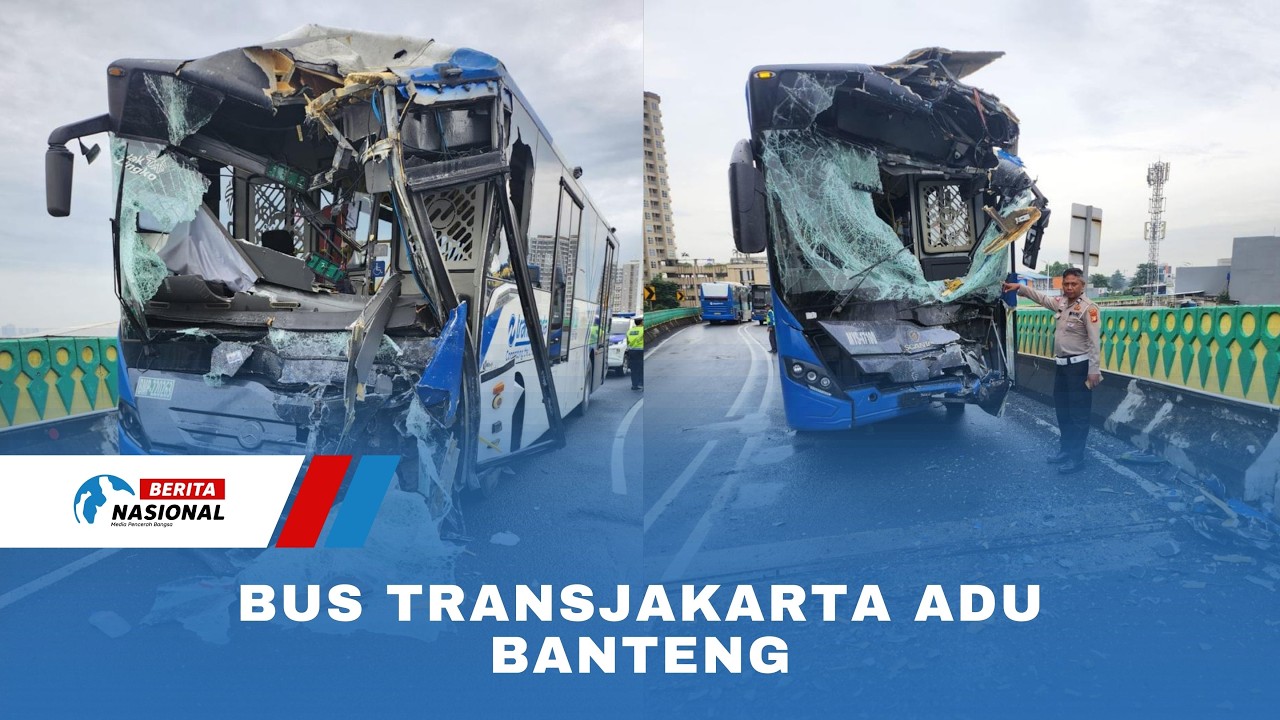 Bus Transjakarta Adu Banteng