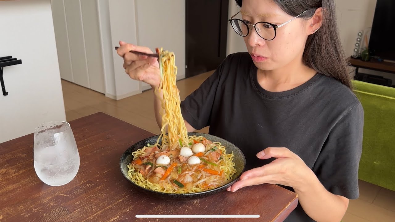 ASMR あんかけ焼きそば🍝【咀嚼音/Mukbang/Eating Sounds】