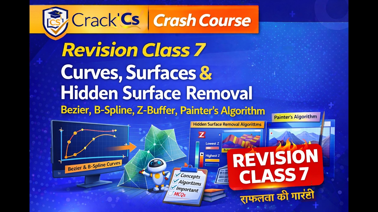 Class 7 CG Revision | Curves, Surfaces & Hidden Surface Removal 🔥 | Bezier, B-Spline, Z-Buffer |