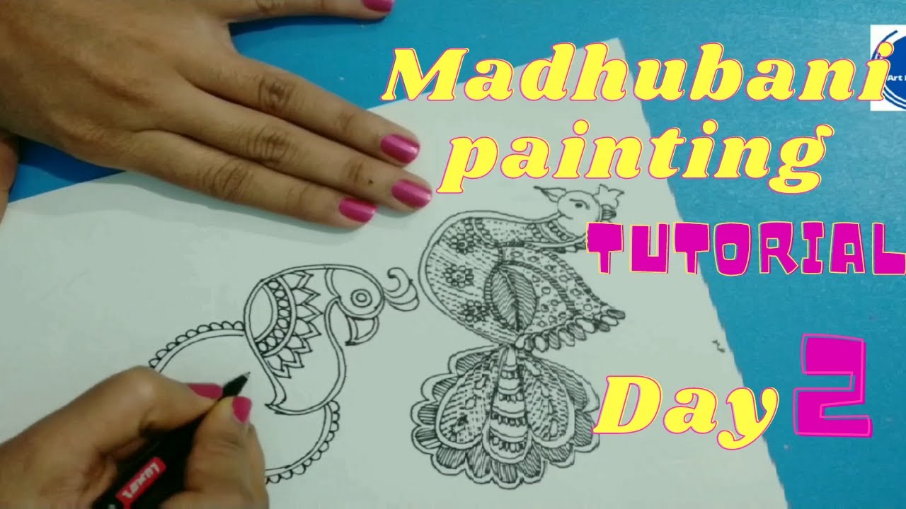Madhubani Borders/Mithila Painting for beginners/peacock Madhubani Painting/ मोर का चित्र कैसे बनाये