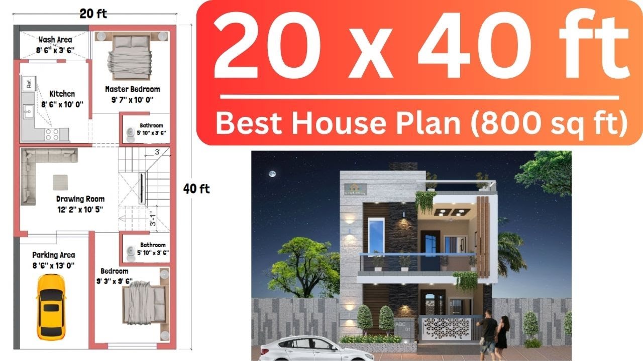 20x40 House Plan | 20x40 House Design | 20x40 House Plan With Garden | 20x40 East facing House Plan
