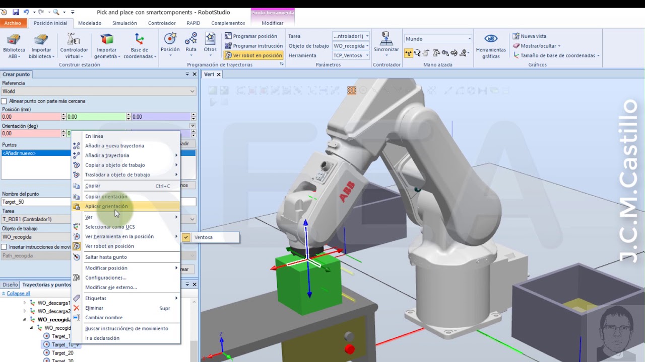 RobotStudio: Actividad pick and place con Smart Componets personalizados.