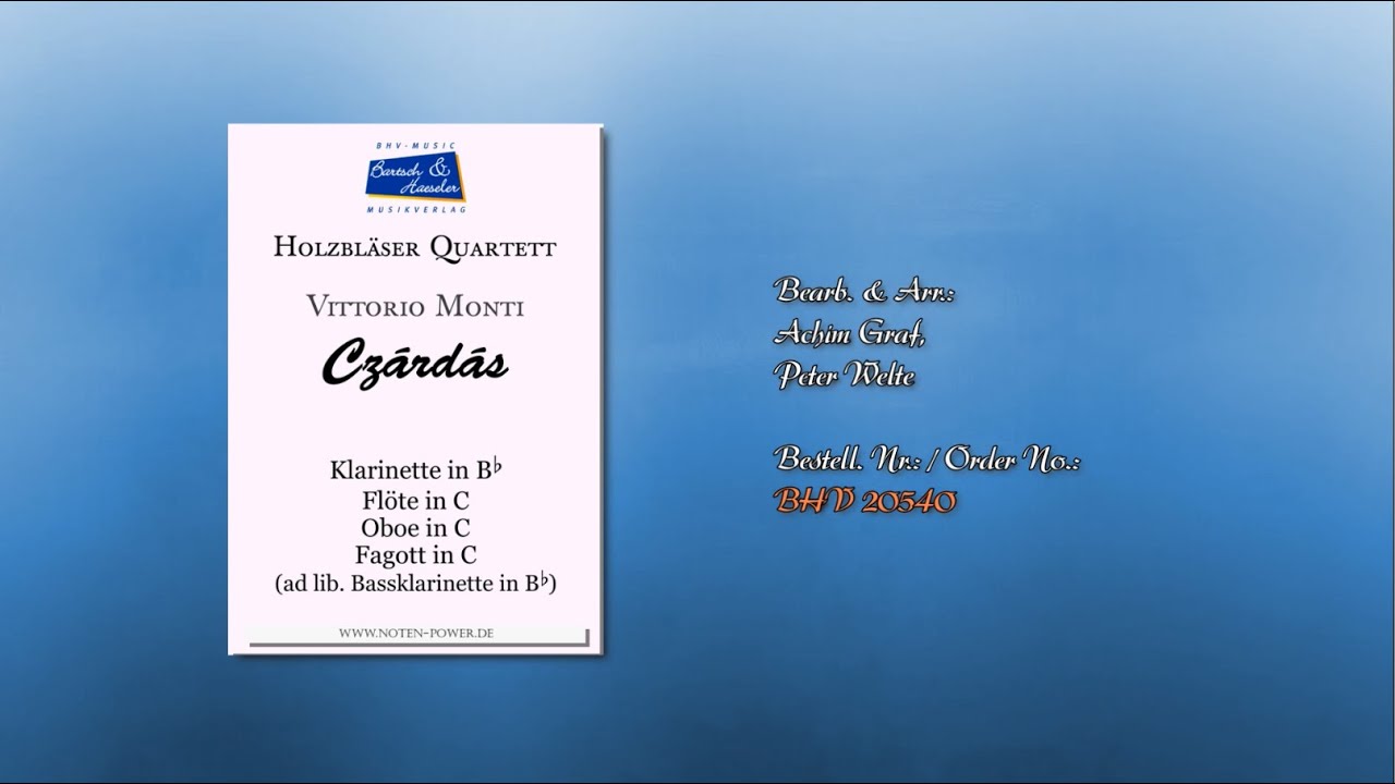 20540, Czardas, Holzbläserquartett von Vittorio Monti