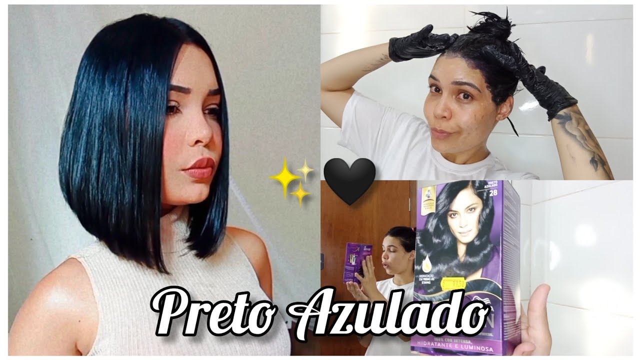 COMO PINTO MEU CABELO DE PRETO AZULADO SOZINHA |koleston preto azulado 28