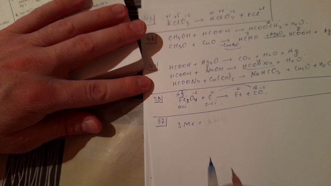 Oksidləşmə və reduksiya tənlikləri test 43-son.DİM toplu 2019.