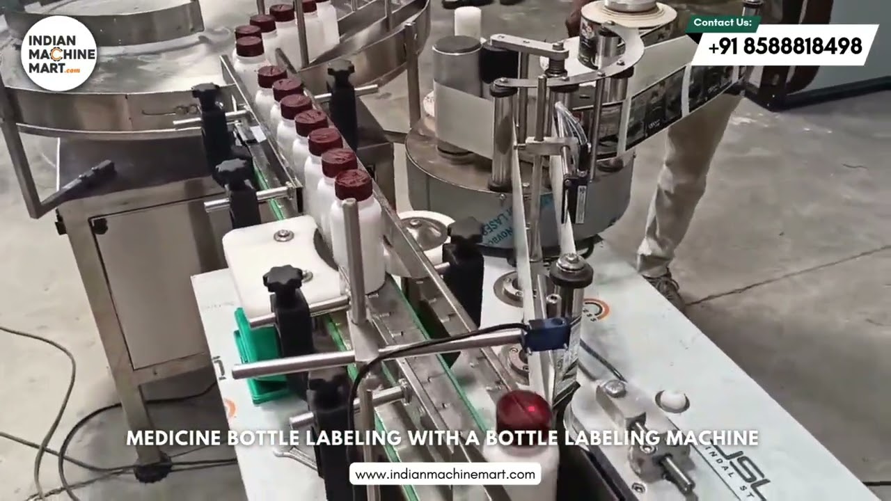 Automatic Medicine Bottle Labeling Machine | High Speed Sticker Labeling | Indian Machine Mart