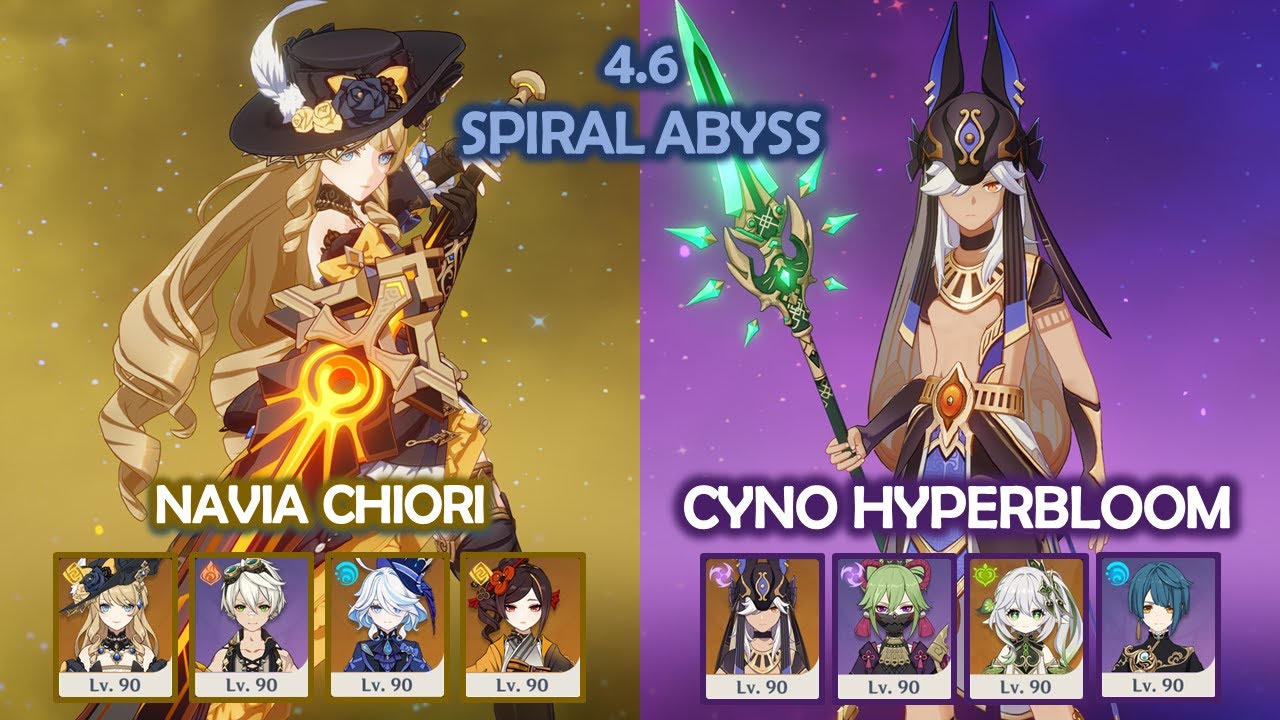 Navia Chiori & Cyno Hyperbloom - 4.6 Spiral Abyss - Genshin Impact