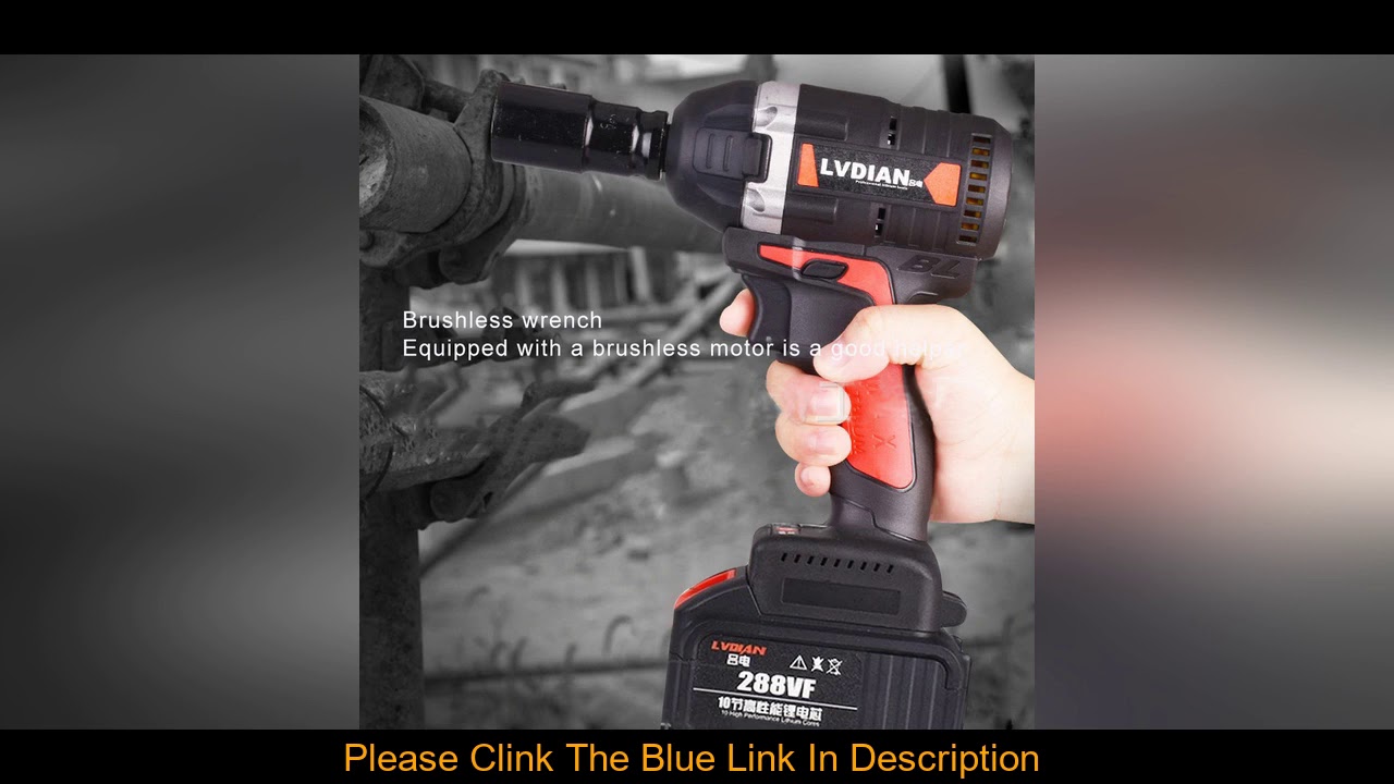 Top Brushless Electric Impact Wrench 320NM Cordless Rechargeable Li-ion Battery Electric Wrench Wat