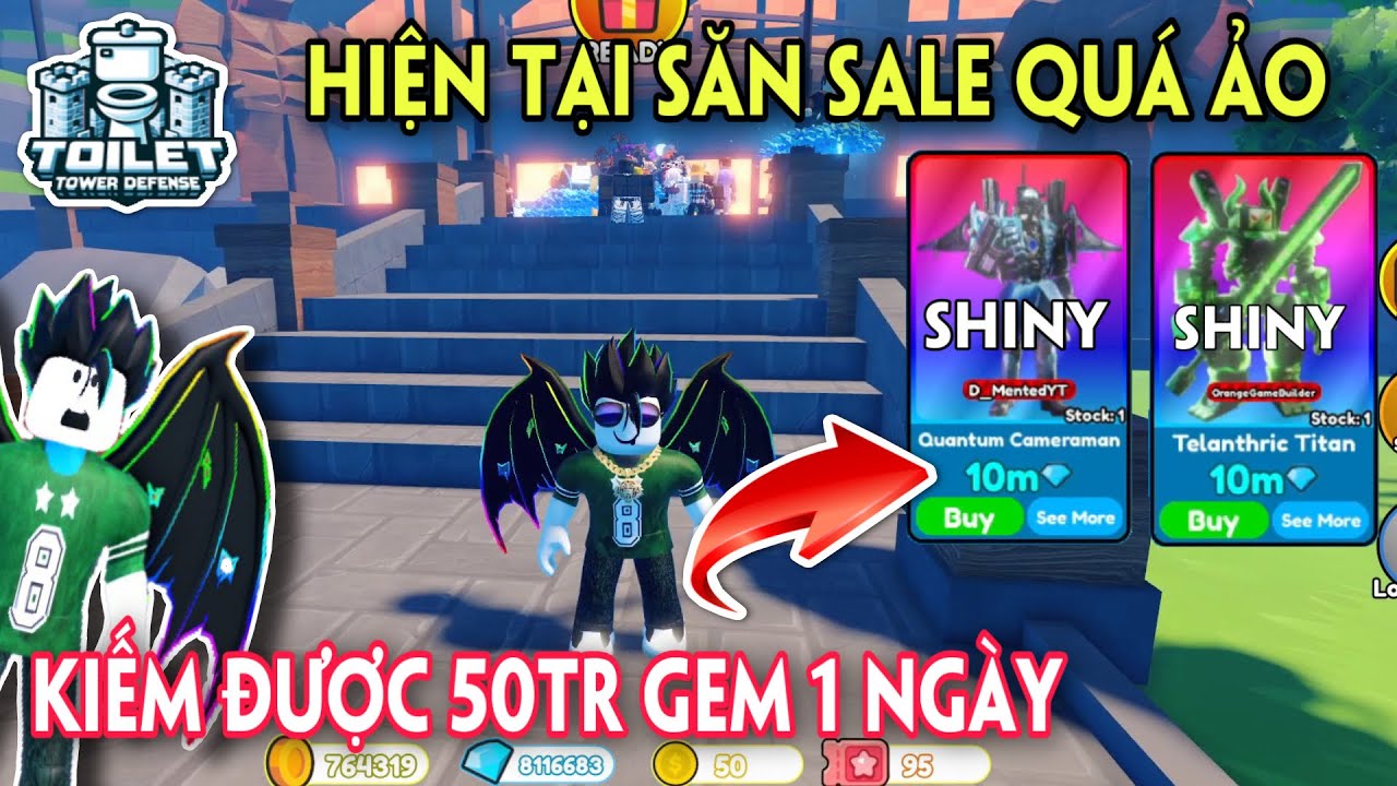 ANH ÚT BÁO QUAY LẠI SĂN SALE VÀ KIẾM ĐƯỢC 50TR GEM QUÁ DỄ | TOILET TOWER DEFENSE 