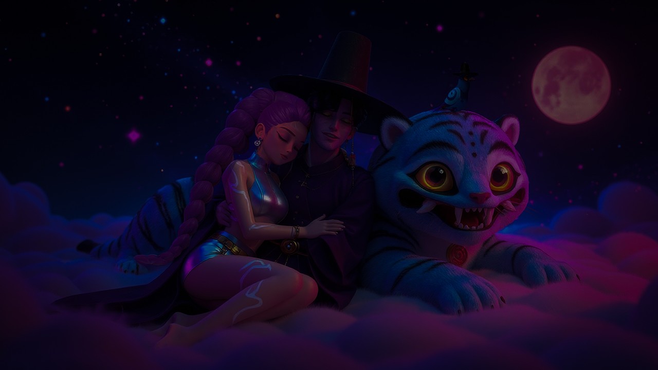 Засыпайте быстро с Джину, Руми и Тигром 💤 | Музыка для глубокого сна для мгновенного спокойствия