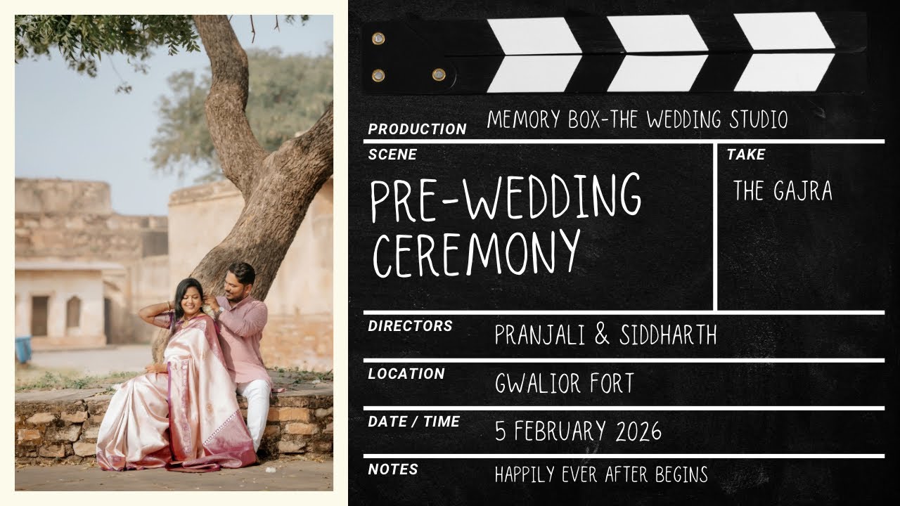 Gwalior PreWedding Shoot 2026￼| Siddhart❤️Pranjali| 4k Video| Memory Box-The Wedding Studio| Gwalior