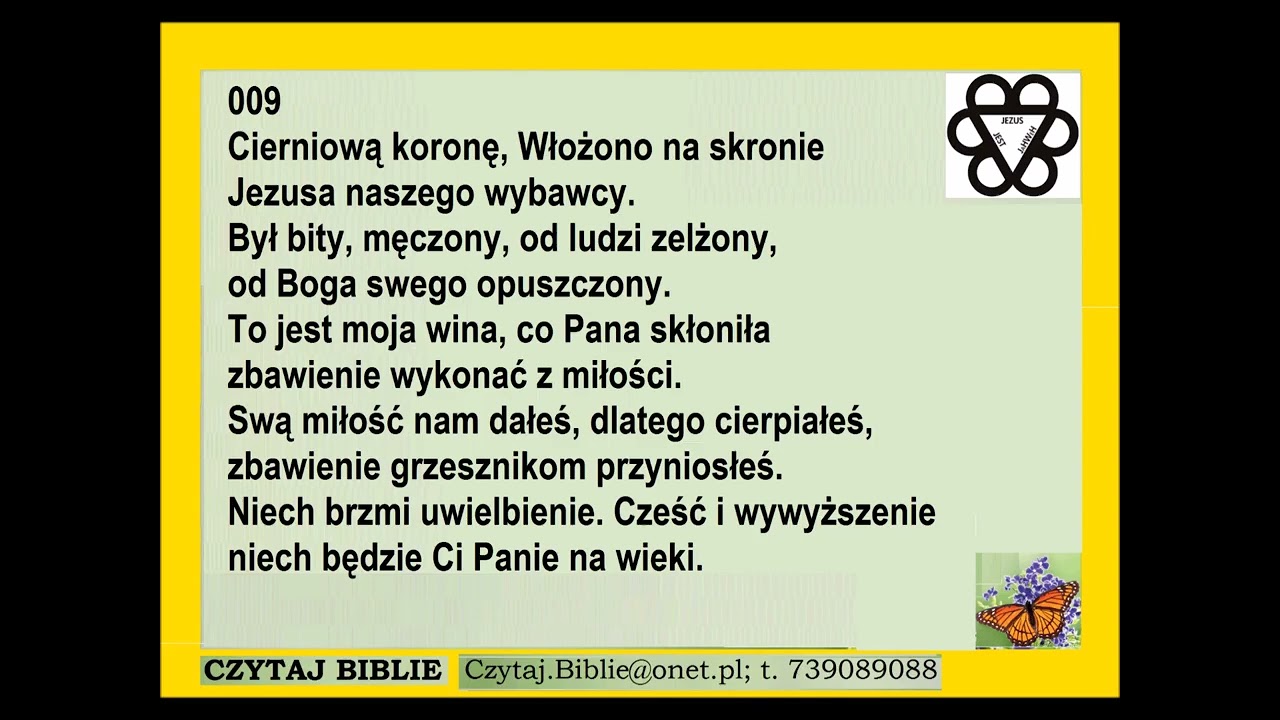 Pieśń 009 cierniową koronę włożono na skronie PDiE Pieśni duchowe i ewangelizacyjne 6 6 9 6 6 9  G05