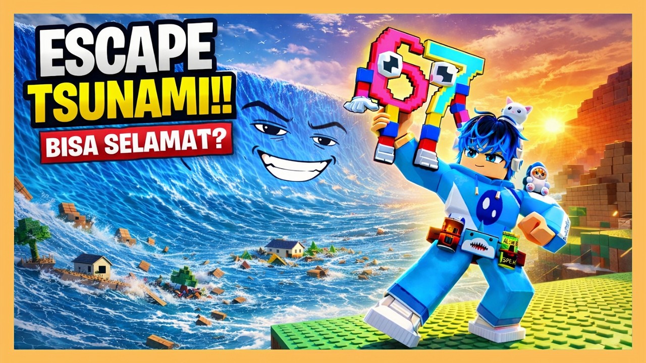 ADA TEORI GACHA ?! ESCAPE TSUNAMI FOR BRAINROT | ROBLOX GAMEPLAY - DAY 1