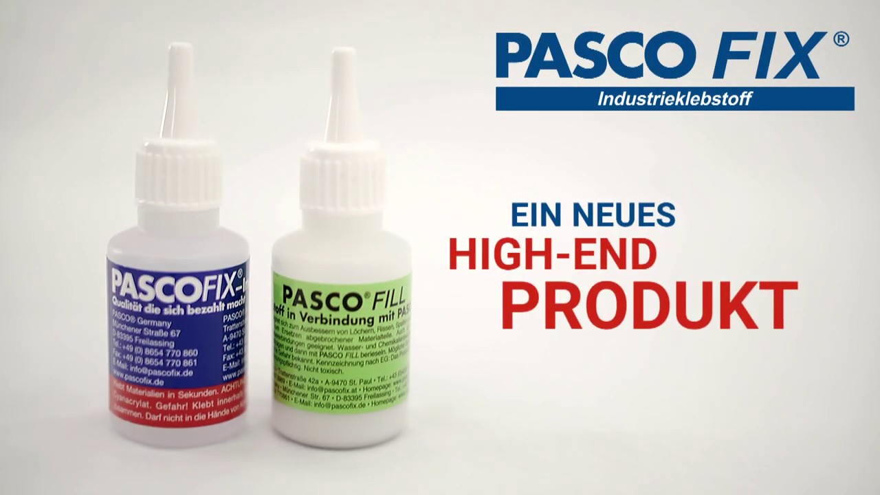 Die chemische Schwei&szlig;naht! PASCOFIX ein Super Sekundenkleber f&uuml;r Kunststoffe, Gummi, Metalle, Holz.