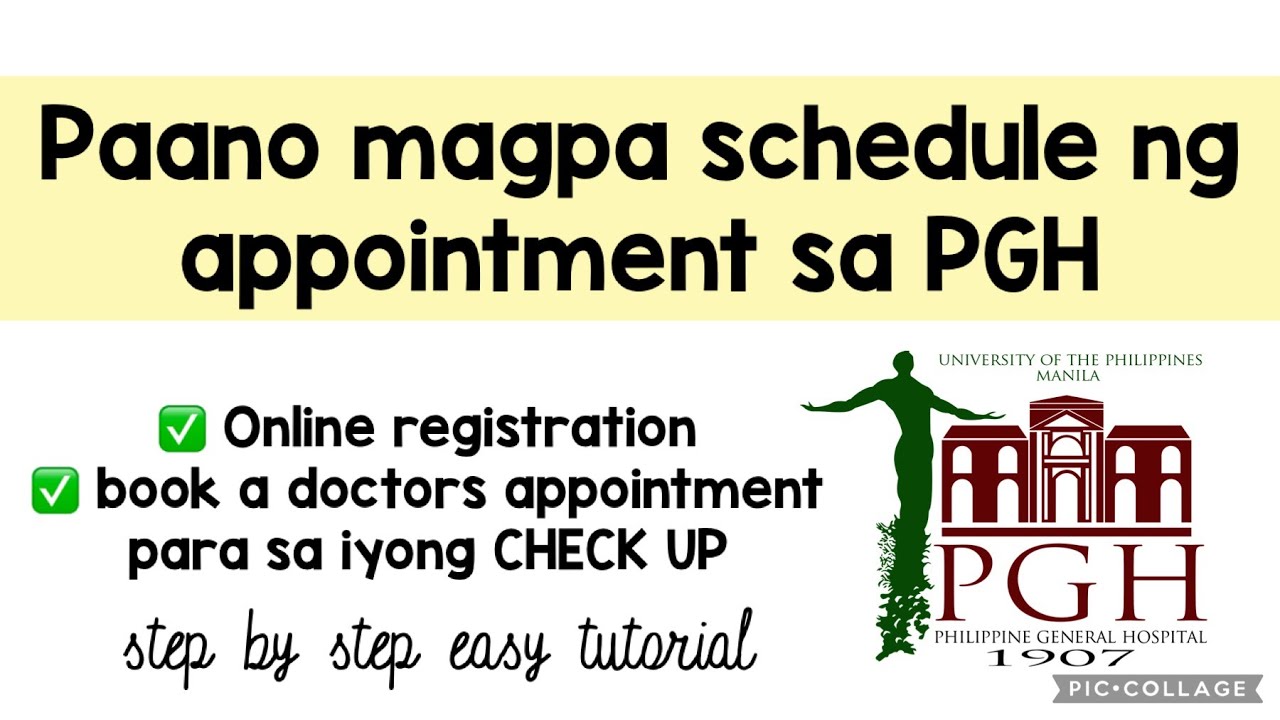 PGH ONLINE APPOINTMENT | SCHEDULE FOR CHECK UP AT PGH