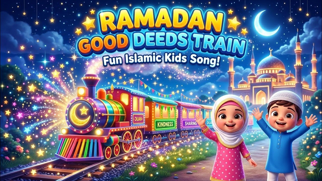 Ramadan Good Deeds Train🌙🚂 | Fun Islamic Kids Song!